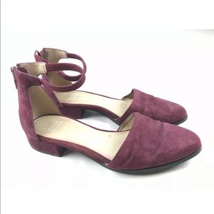 Eileen Fisher Suede Point Toe Heels SZ 7 Strap